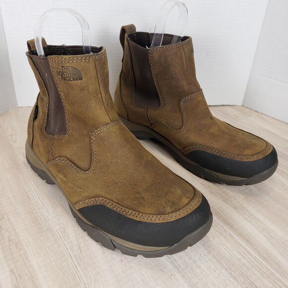 The North Face Men\'s Brown Leather Hiking Boots Work Size 12 slip on main image 6